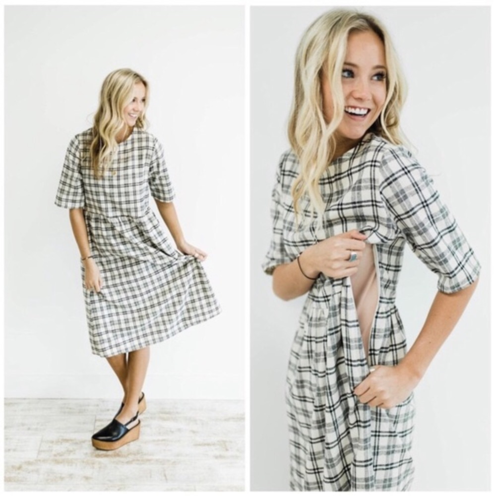 Cordelle Plaid Mom Dress ROOLEE
